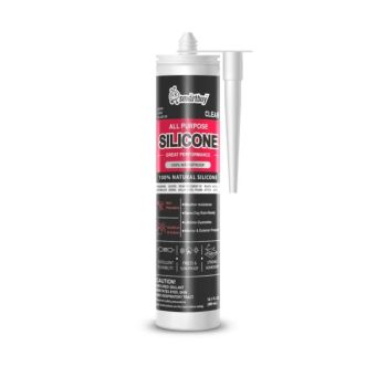 SmartBuy All Purpose 100% Silicone Sealant Tube Adhesive for Building Materials Glass Brick Odorless Waterproof Caulk [CLEAR]