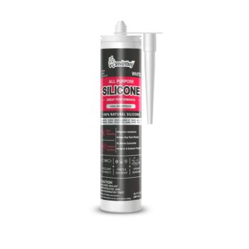 SmartBuy All Purpose 100% Silicone Sealant Tube Adhesive for Building Materials Glass Brick Odorless Waterproof Caulk [WHITE]